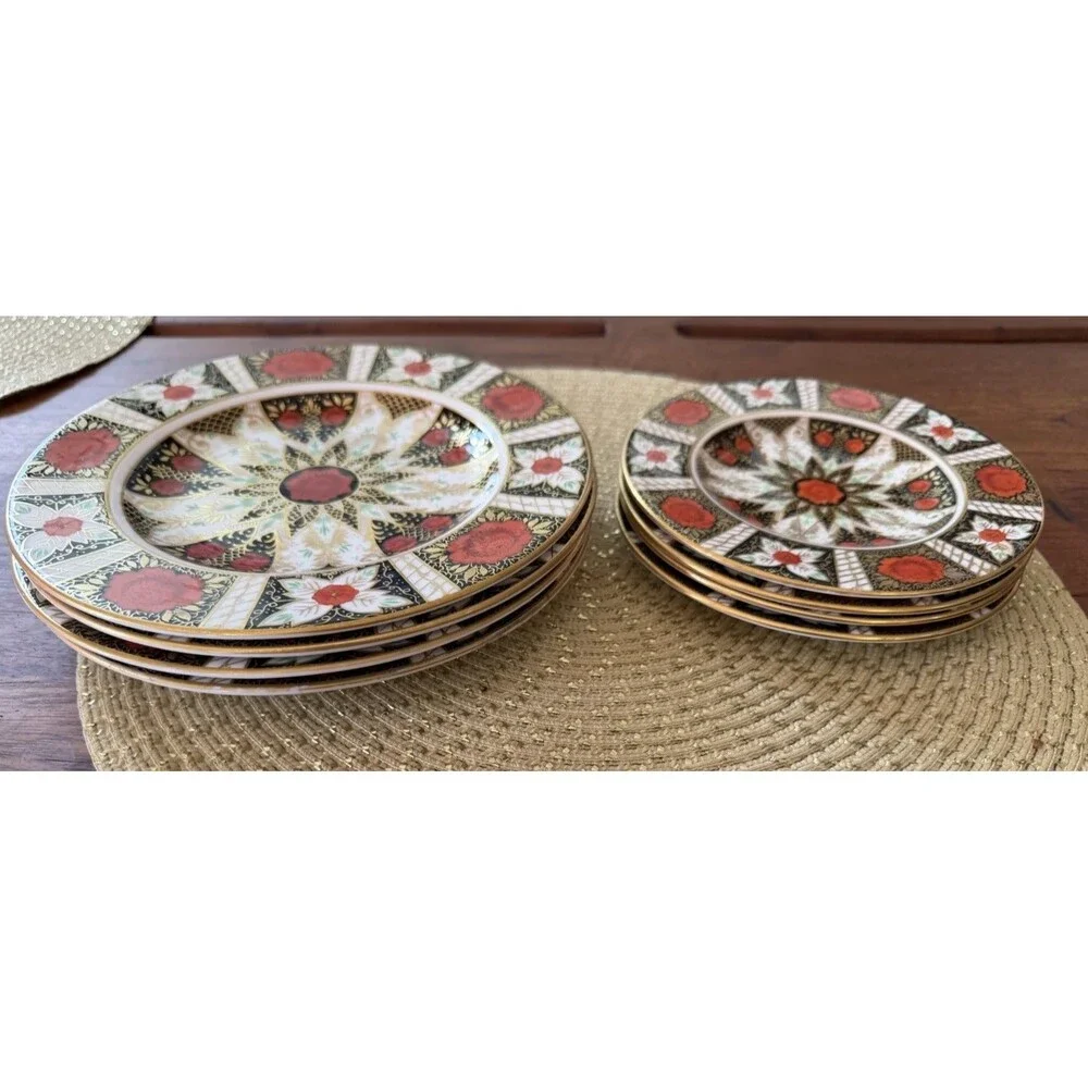 VTG Abbeydale Bone China Duffield Derbyshire Chrysanthemum 4-6.5” & 4-8.5” Plate